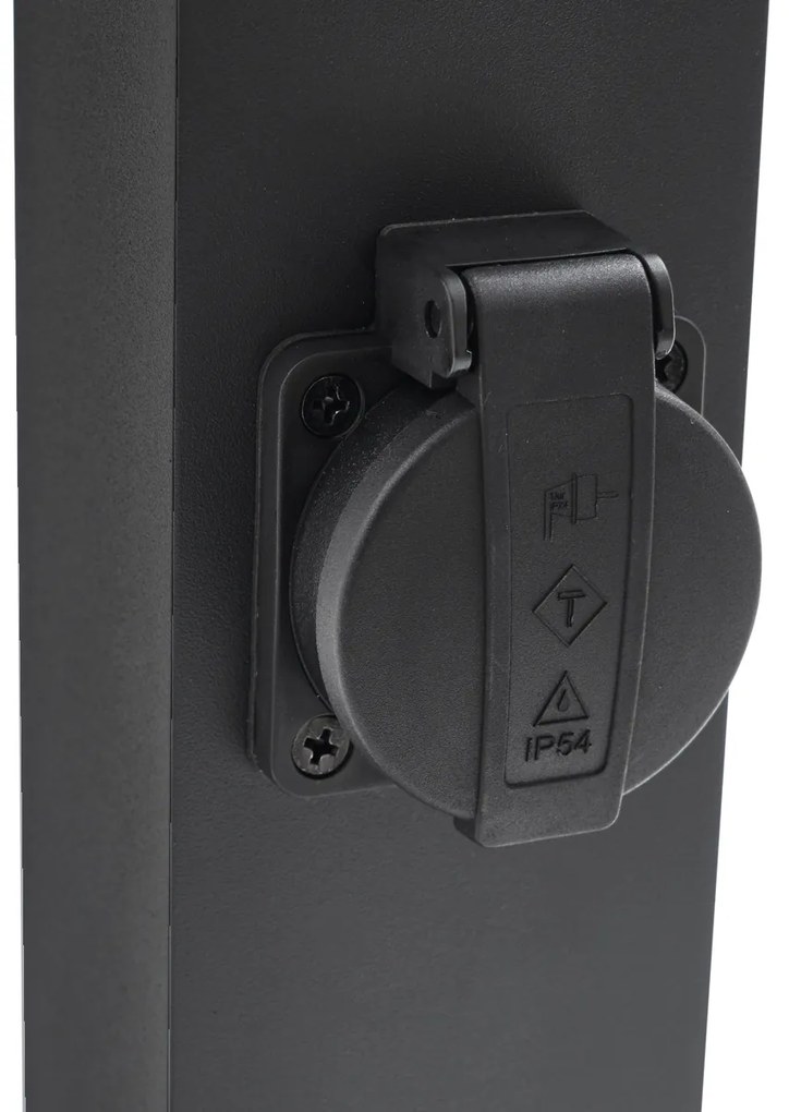 Lampada da esterno nera con picchetto e pressacavo 65cm presa inclusa IP44 - Baleno