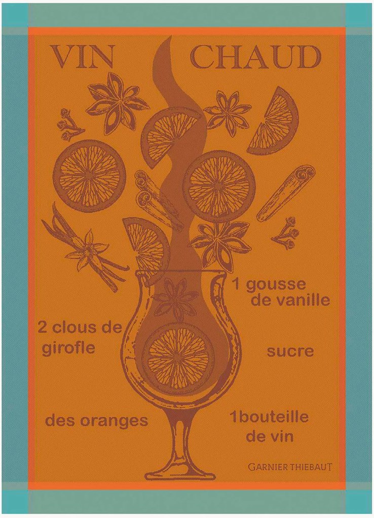 Set di 4 strofinacci jacquard Vin Chaud Mandarine
