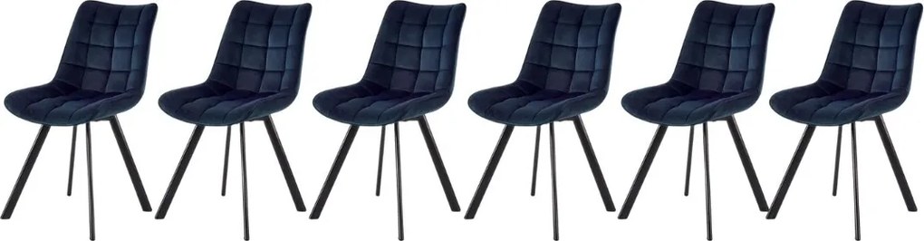 Set di 6 sedie K332 in velluto blu navy