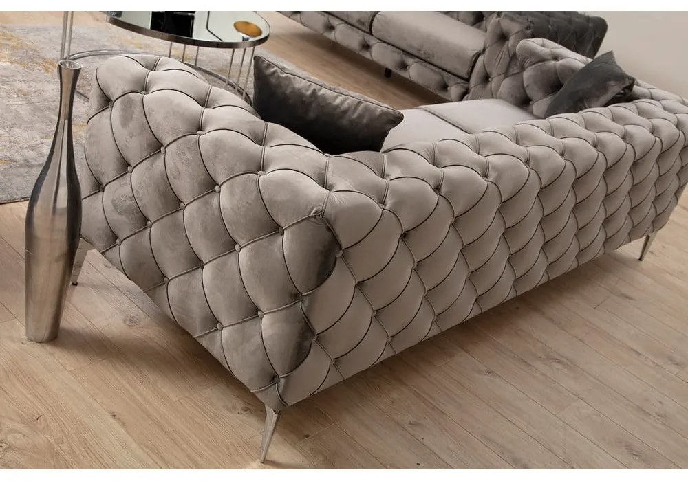 Divano in velluto grigio scuro 237 cm Como - Balcab Home