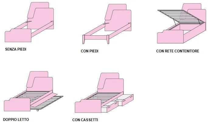 Letto Una Piazza e mezza Volo 15 colorazioni