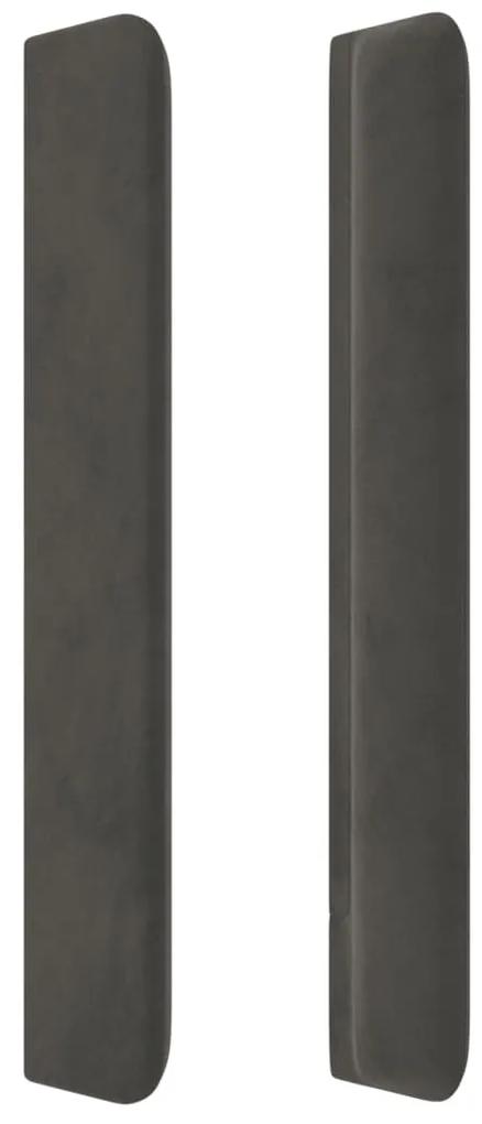 Testiera ad orecchio grigio scuro 93x16x118/128 cm in velluto