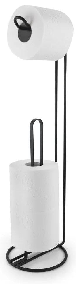 Porta carta igienica nero con supporto Origin - Metaltex