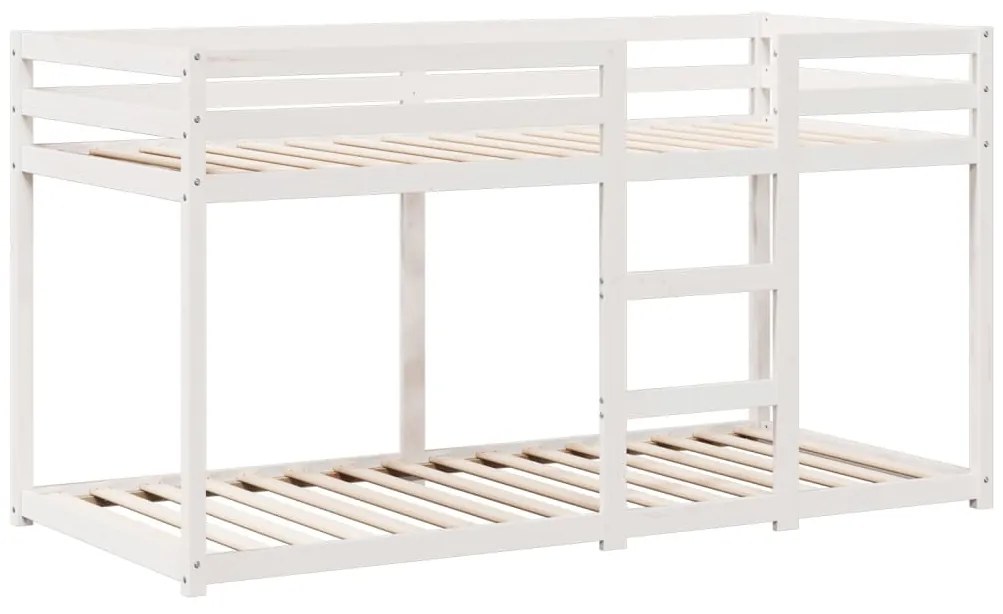 Letto a castello con tetto bianco 80x200 cm legno massello pino