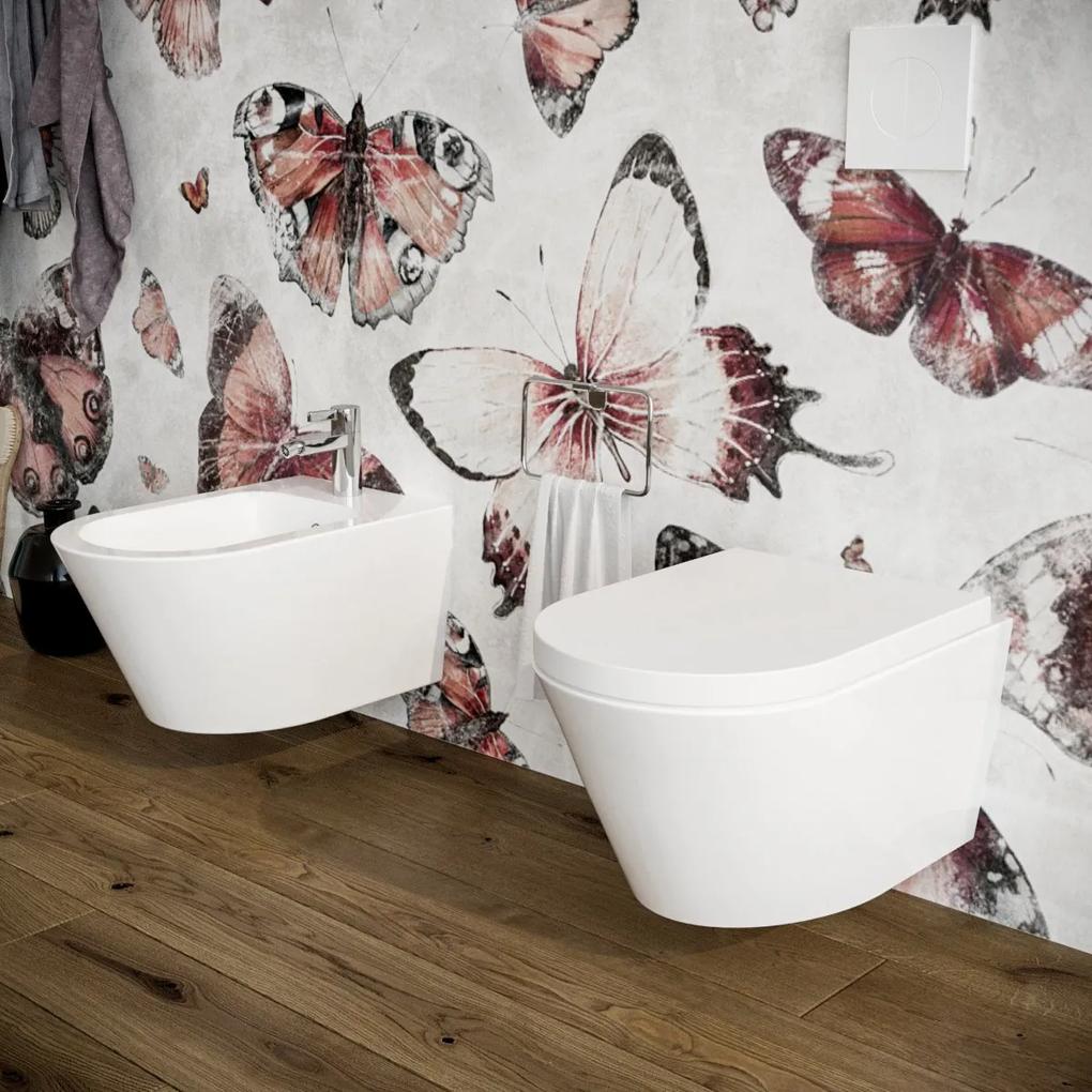 Vaso WC Sospeso filo muro in ceramica completo di sedile softclose Arco