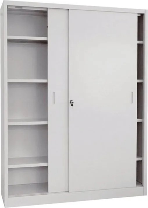 Armadio alto Pratiko E in acciaio, grigio L 180 x H 200 x P 45 cm 2 ante, da interno