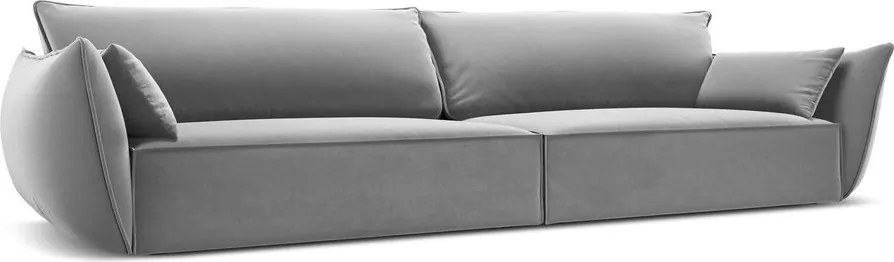 Divano grigio chiaro con rivestimento in velluto 248 cm Vanda – Mazzini Sofas