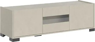 Porta TV a 3 ante ROJAS Grigio con inserto in vetro Fumč 130x40 cm