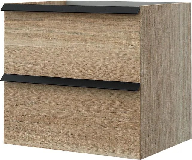 Mobile da bagno sospeso sotto lavabo Moon di BADEN HAUS L 60 x H 55 x P 46 cm rovere bruges , 2 cassetti