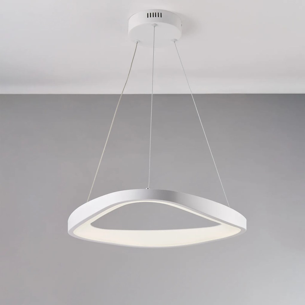 Sospensione Moderna Perth Triangolare Plastica Bianca Led Integrato 32W 4000K