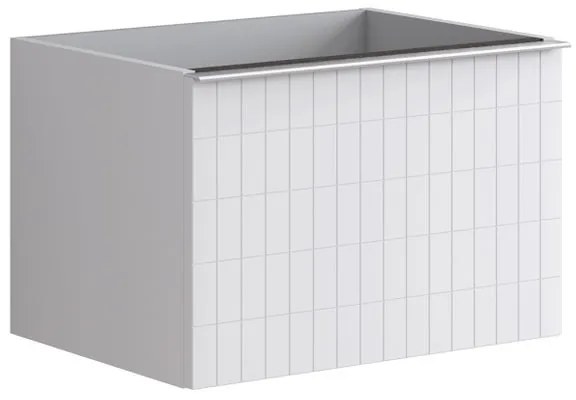 Mobile da bagno sotto lavabo Pixel grid bianco e maniglia alluminio brillante laccato opaco L 60 x H 40 x P 45.5 cm 2 cassetti, lavabo non incluso