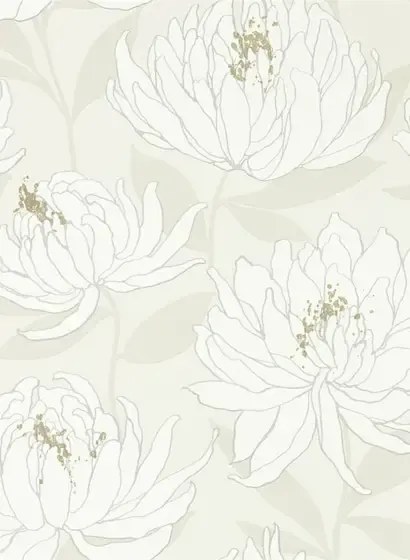 Chrysanthemen Tapete Sebal von Harlequin - Glacier/ Silver