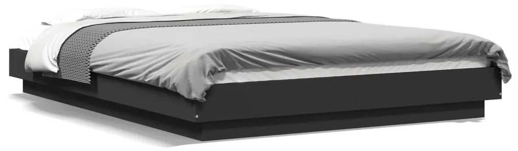 Giroletto Con Luci Led Nero 120x200 Cm İn Legno Multistrato /