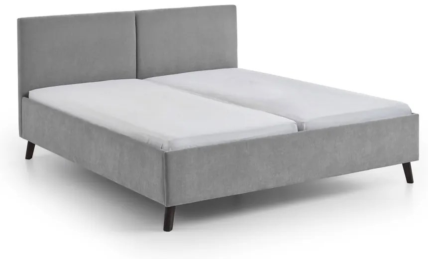 Letto matrimoniale imbottito grigio con rete inclusa 180x200 cm Piano – Meise Möbel