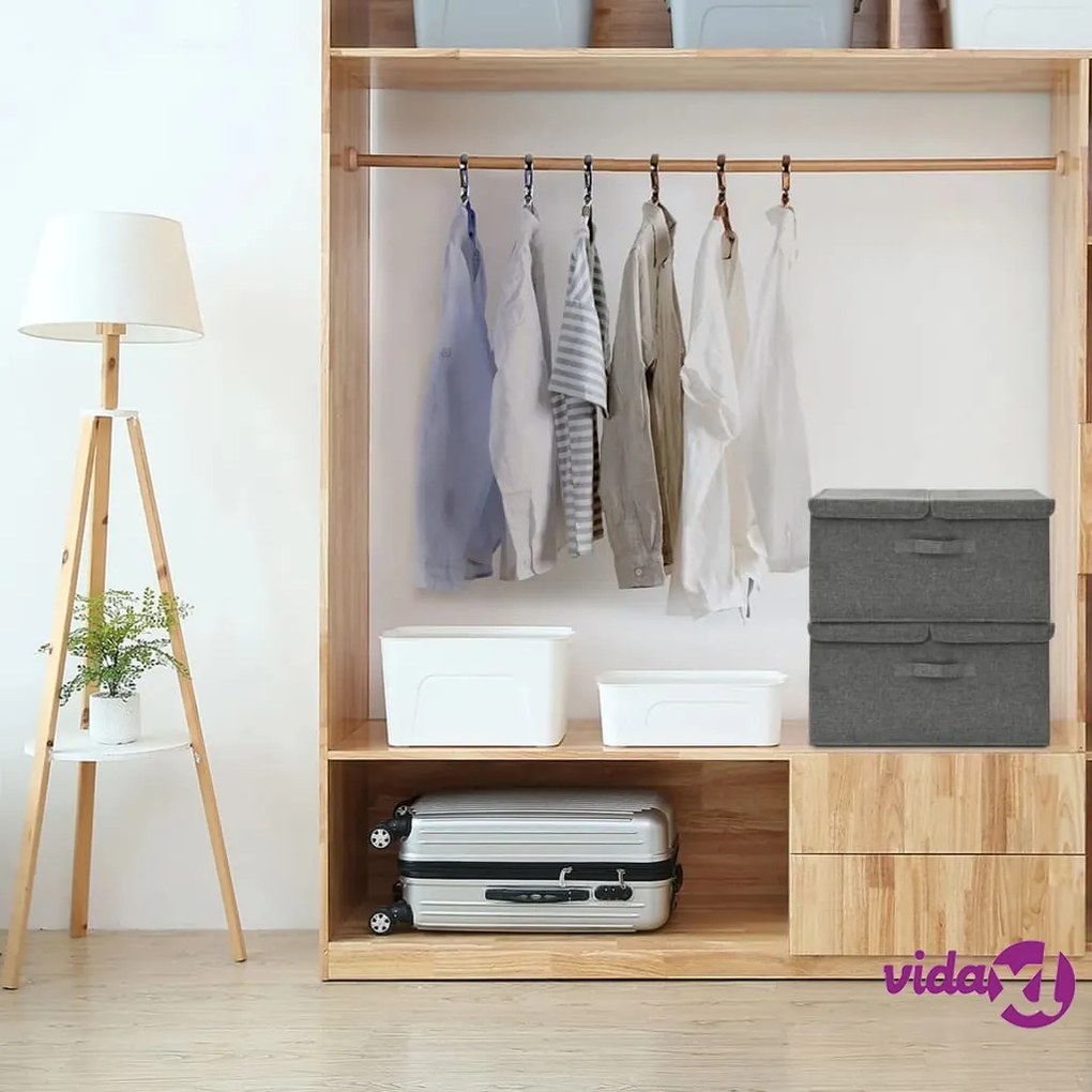 vidaXL Scatole Portaoggetti 2pz in Tessuto 50x30x25 cm Antracite