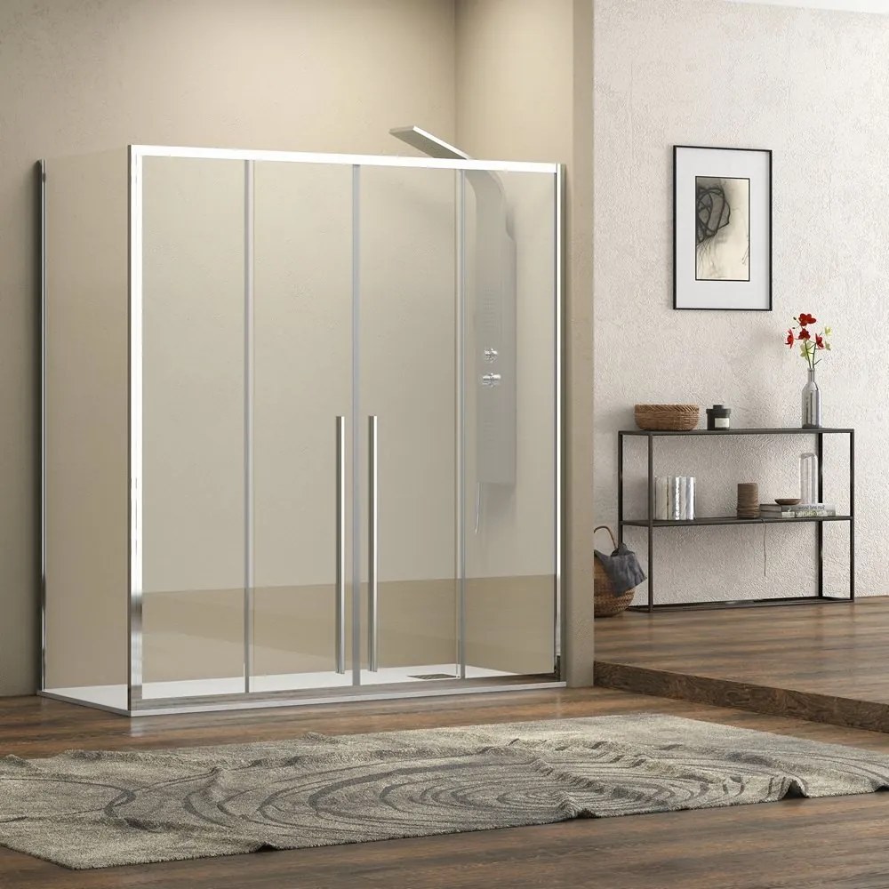 Box doccia due lati 90x180 doppio scorrevole vetro 8 mm anticalcare | KEL6000 - KAMALU
