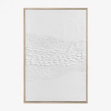 Quadro Decorativo 60x90 Cm In Rilievo In Gesso Usclat Bianco - Sklum