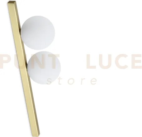 Binomio lampadario a soffitto 2 luci attacco g9 ottone