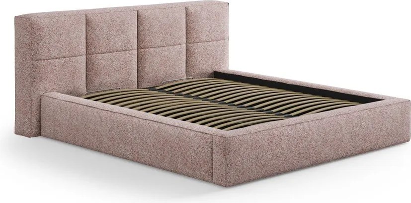 Testiera rosa chiaro imbottita 229x100 cm Darren – Micadoni