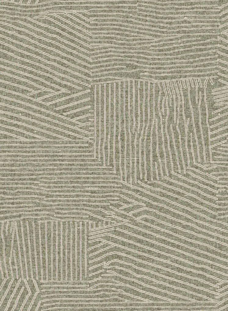 Essentials Carta da parati Furrow - Grün/ Beige