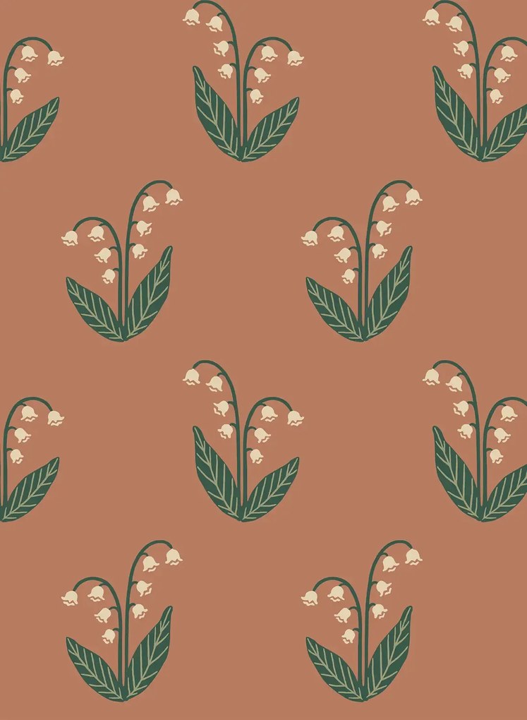 Sandberg Carta da parati Lilly - Terracotta