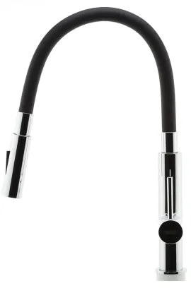 FERRO - Rubinetto per lavello con braccio flessible cromo lucido/nero