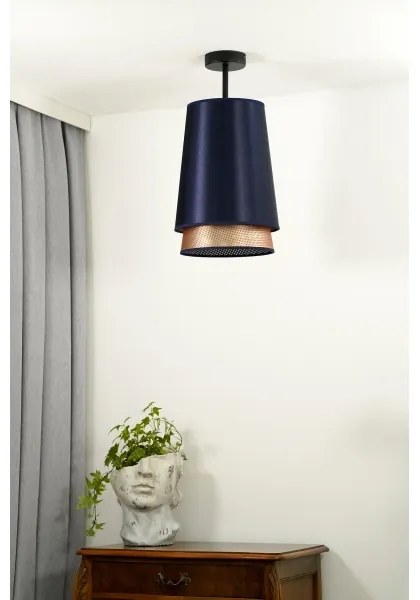 Duolla - Lampadario a plafone BELL SHINY 1xE27/15W/230V diametro 25 cm blu/rame