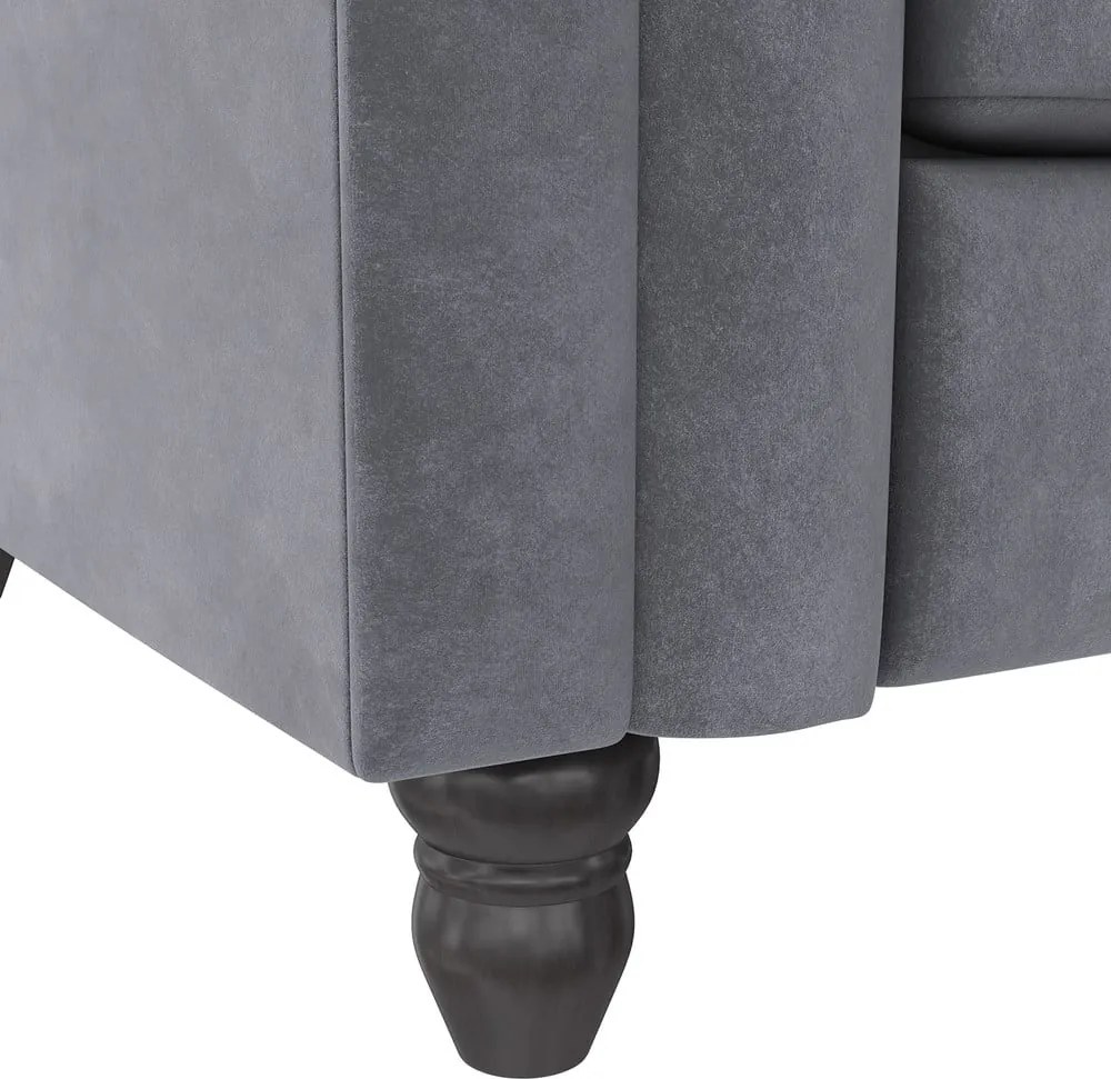 Divano in velluto grigio scuro 236 cm Felix - Støraa