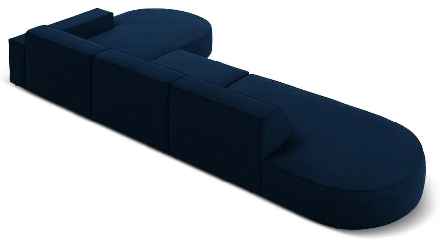 Divano angolare in velluto blu (angolo destro) Jodie - Micadoni Home