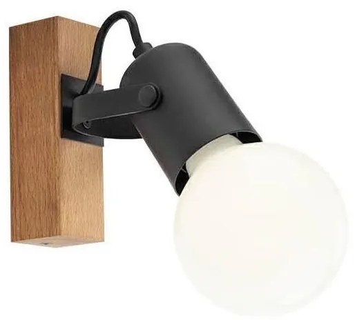 Redo 01-2415 - Applique TAFFI 1xE27/42W/230V nero/faggio