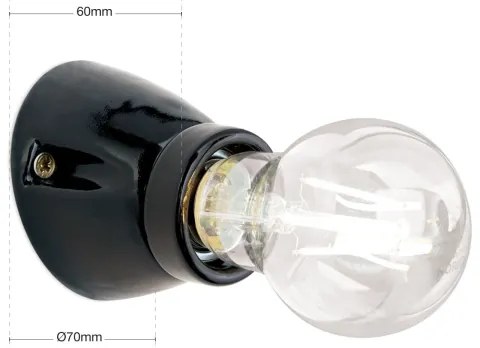 Orion - Applique FROST 1xE27/60W/230V nera