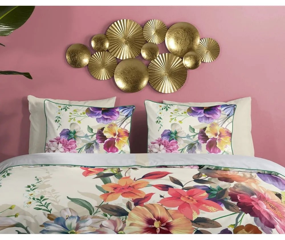 Biancheria da letto singola in cotone biologico Flower Garden, 140 x 220 cm Organic - Descanso