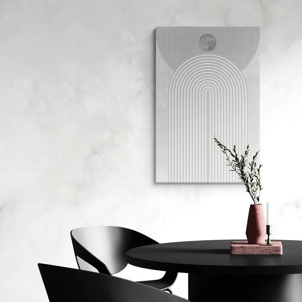 Stampa su tela – Arcobaleno grigio moderno Mid-Century