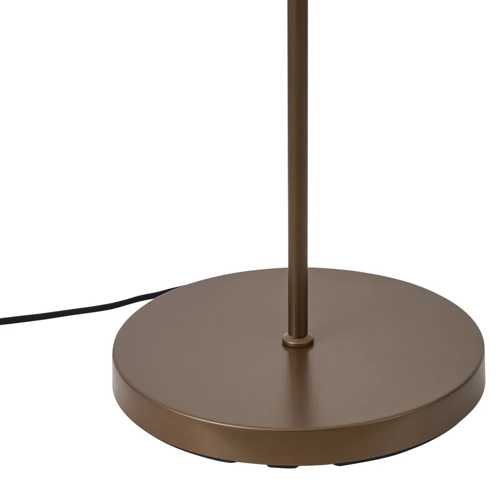 Lampada da terra Hotel Chic bronzo scuro con vetro ambrato 2 luci - Stavelot