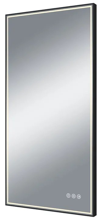 Specchio Neon3 di SENSEA Rettangolare Touchscreen L 45 x H 90 x P 3.2 cm nero, con luce LED integrata e antiappannamento