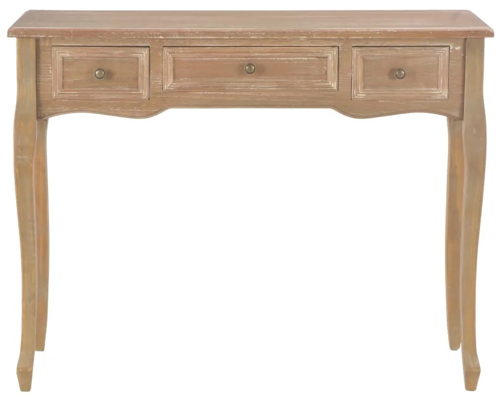 280047 dressing console table with 3 drawers brown