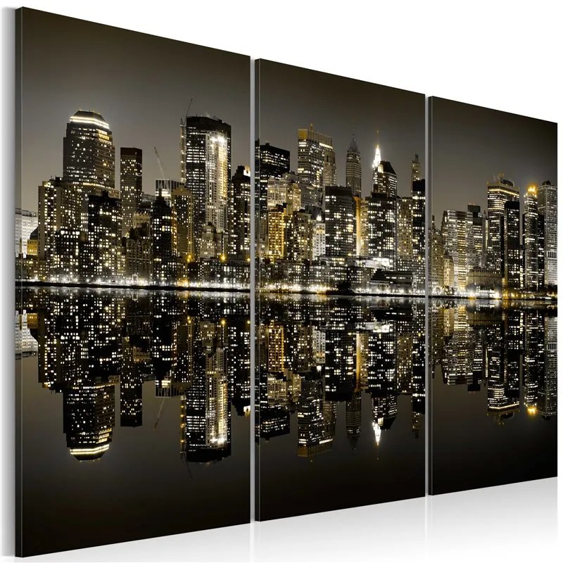 Quadro New York dorata  Colore Arancione, Dimensioni e Misure 60x40