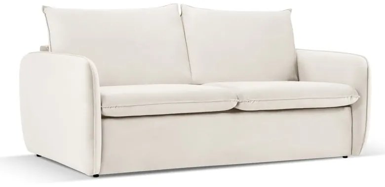 Divano letto in velluto crema 194 cm Vienna - Cosmopolitan Design