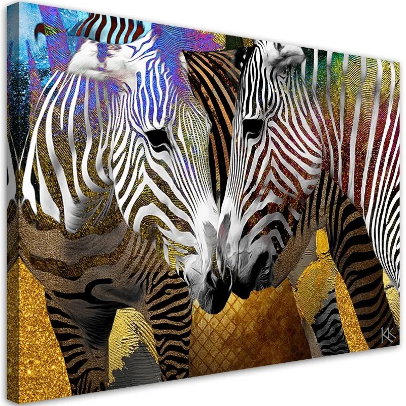 Quadro su tela, Animali zebra astratti  Dimensioni 90x60