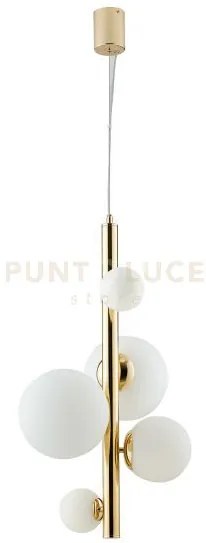 Lampadario a sospensione hera oro 5 luci attacco g9 45x180cm  in me...