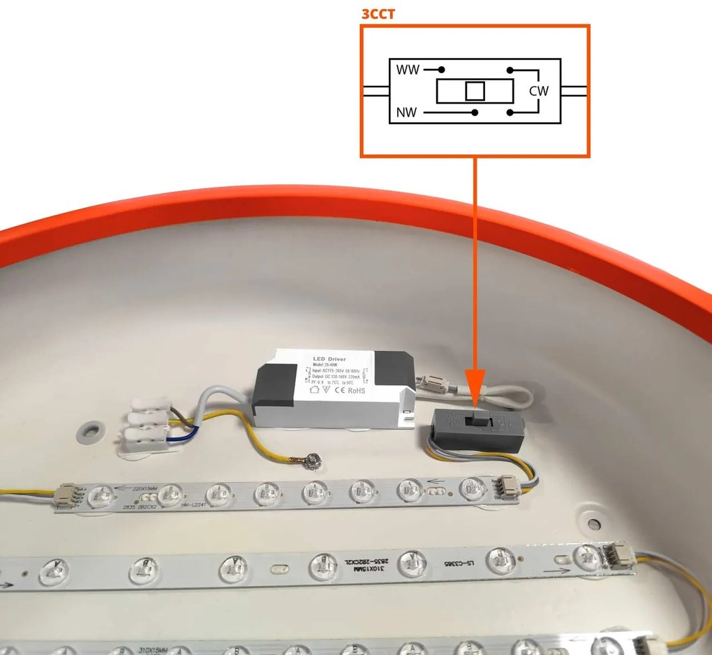 Plafoniera LED Rotonda 36W CCT Ø450mm Marrone