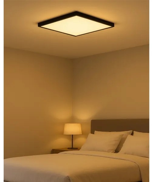 Plafoniera LED/40W/230V 3000/4000/6500K 50x50 cm nera