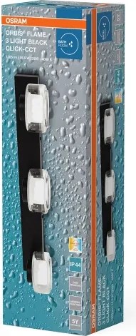 Osram - Lampada da parete LED per bagno ORBIS FLAME 3xLED/5,5W/230V IP44 nero