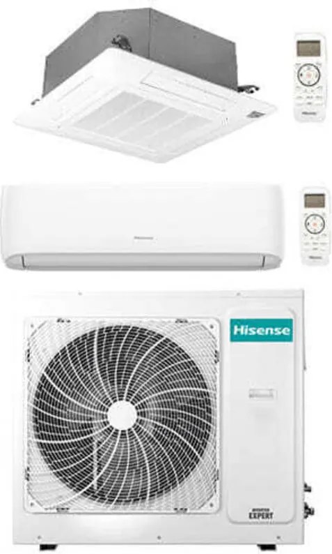 Climatizzatore Condizionatore Hisense Hi Comfort + Cassetta 4 vie R32 Dual Split Inverter 9000 + 18000 btu con u.e. 3AMW62U4RJC novitá Classe a++/a+