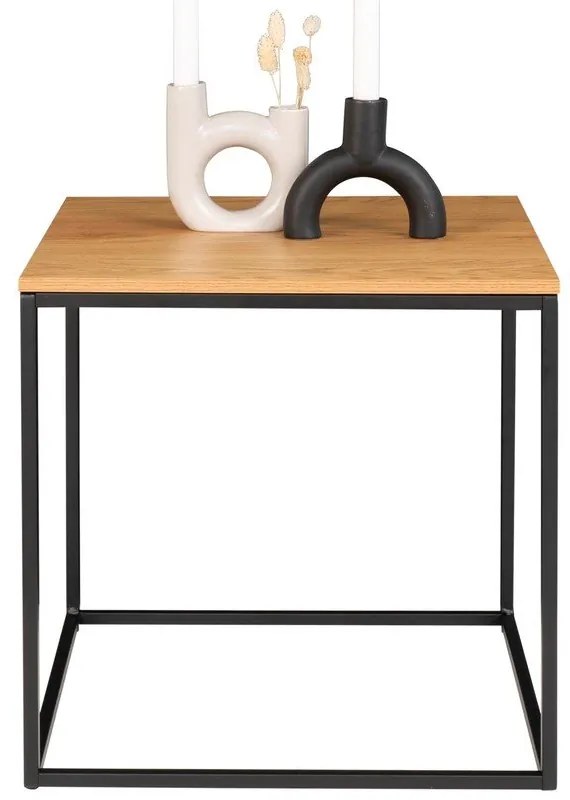 Tavolino con piano in rovere decorato, 45 x 45 cm Vita - House Nordic