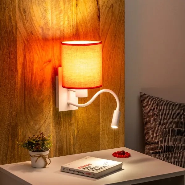 Brilagi - Applique a LED NUBILA 1xE27/25W/230V + LED/3W bianco/rosso