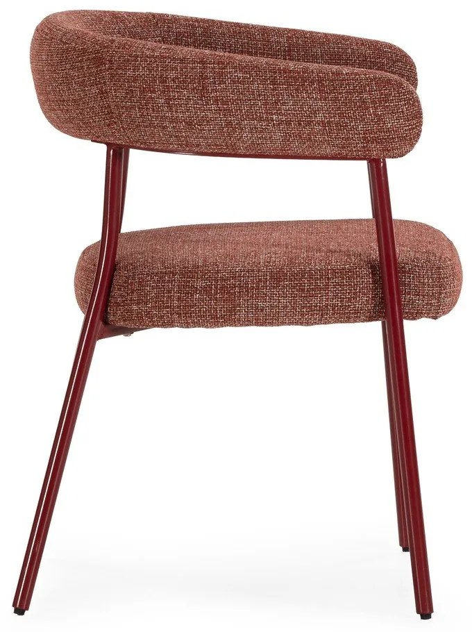 Set di sedie da pranzo color terracotta in imbottito con braccioli 2 pz Yuri – MOME