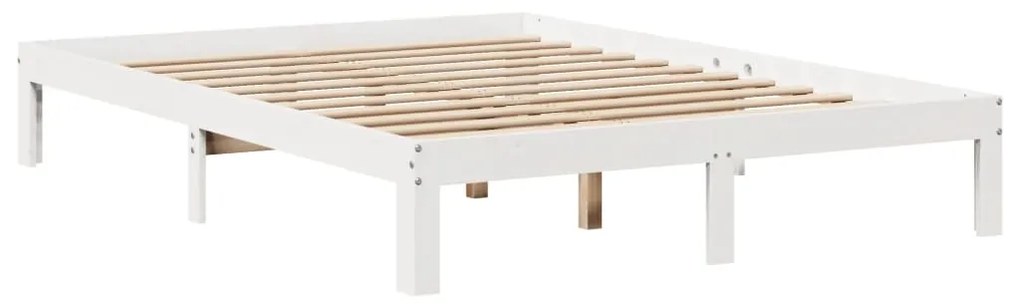 Giroletto con cassetti bianco 140x190 cm legno massello di pino