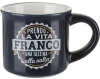 Tazzina caffè con nome Franco in gres porcellanato