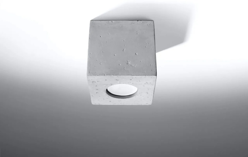 Plafoniera in Cemento Levigato da soffitto QUAD GU10 Grigia da interno